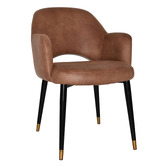 Bright Side Furniture Lex Faux Leather Dining Chairs with Brass Accent