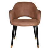 Bright Side Furniture Lex Faux Leather Dining Chairs with Brass Accent