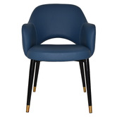 Bright Side Furniture Lex Vinyl Dining Chairs with Brass Accent