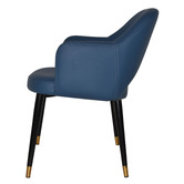Bright Side Furniture Lex Vinyl Dining Chairs with Brass Accent