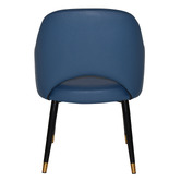 Bright Side Furniture Lex Vinyl Dining Chairs with Brass Accent