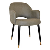 Bright Side Furniture Lex Upholstered Dining Chairs with Brass Accent