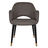 Bright Side Furniture Lex Vinyl Dining Chairs with Brass Accent