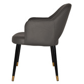 Bright Side Furniture Lex Vinyl Dining Chairs with Brass Accent