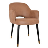 Bright Side Furniture Lex Upholstered Dining Chairs with Brass Accent