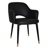 Bright Side Furniture Lex Vinyl Dining Chairs with Brass Accent