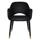 Bright Side Furniture Lex Vinyl Dining Chairs with Brass Accent
