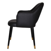 Bright Side Furniture Lex Vinyl Dining Chairs with Brass Accent