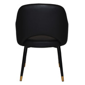 Bright Side Furniture Lex Vinyl Dining Chairs with Brass Accent