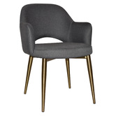 Bright Side Furniture Lex Cotton-Blend Dining Chairs with Brass Legs