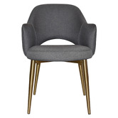 Bright Side Furniture Lex Cotton-Blend Dining Chairs with Brass Legs