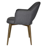 Bright Side Furniture Lex Cotton-Blend Dining Chairs with Brass Legs