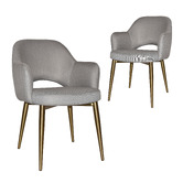 Bright Side Furniture Lex Cotton-Blend Dining Chairs with Brass Legs