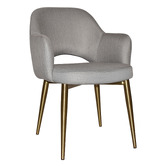 Bright Side Furniture Lex Cotton-Blend Dining Chairs with Brass Legs