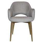 Bright Side Furniture Lex Cotton-Blend Dining Chairs with Brass Legs