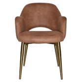 Bright Side Furniture Lex Faux Leather Dining Chairs with Brass Legs