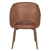 Bright Side Furniture Lex Faux Leather Dining Chairs with Brass Legs