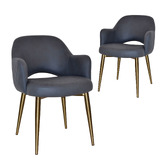 Bright Side Furniture Lex Upholstered Dining Chairs with Brass Legs