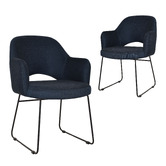Bright Side Furniture Lex Cotton-Blend Sled Dining Chairs