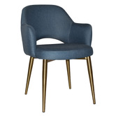 Bright Side Furniture Lex Cotton-Blend Dining Chairs with Brass Legs