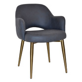 Bright Side Furniture Lex Upholstered Dining Chairs with Brass Legs