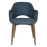 Bright Side Furniture Lex Cotton-Blend Dining Chairs with Brass Legs