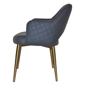Bright Side Furniture Lex Upholstered Dining Chairs with Brass Legs