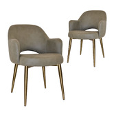 Bright Side Furniture Lex Upholstered Dining Chairs with Brass Legs