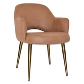 Bright Side Furniture Lex Upholstered Dining Chairs with Brass Legs