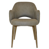 Bright Side Furniture Lex Upholstered Dining Chairs with Brass Legs