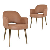 Bright Side Furniture Lex Upholstered Dining Chairs with Brass Legs