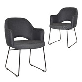 Bright Side Furniture Lex Cotton-Blend Sled Dining Chairs