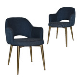 Bright Side Furniture Lex Cotton-Blend Dining Chairs with Brass Legs