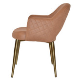 Bright Side Furniture Lex Upholstered Dining Chairs with Brass Legs
