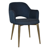 Bright Side Furniture Lex Cotton-Blend Dining Chairs with Brass Legs