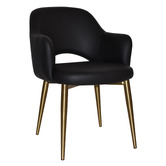 Bright Side Furniture Lex Vinyl Dining Chairs with Brass Legs