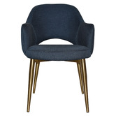 Bright Side Furniture Lex Cotton-Blend Dining Chairs with Brass Legs