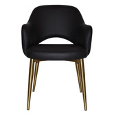 Bright Side Furniture Lex Vinyl Dining Chairs with Brass Legs