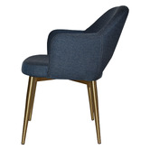Bright Side Furniture Lex Cotton-Blend Dining Chairs with Brass Legs