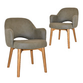 Bright Side Furniture Lex Upholstered Dining Chairs with Ash Wood Legs