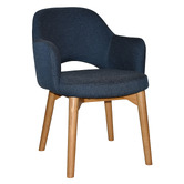 Bright Side Furniture Lex Cotton-Blend Dining Chairs with Ash Wood Legs