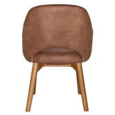 Bright Side Furniture Lex Faux Leather Dining Chairs with Ash Wood Legs