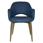 Bright Side Furniture Lex Vinyl Dining Chairs with Brass Legs