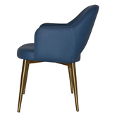 Bright Side Furniture Lex Vinyl Dining Chairs with Brass Legs