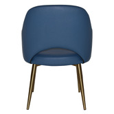 Bright Side Furniture Lex Vinyl Dining Chairs with Brass Legs