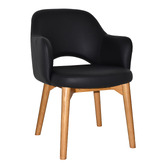 Bright Side Furniture Lex Vinyl Dining Chairs with Ash Wood Legs