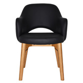 Bright Side Furniture Lex Vinyl Dining Chairs with Ash Wood Legs