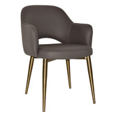 Bright Side Furniture Lex Vinyl Dining Chairs with Brass Legs
