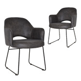 Bright Side Furniture Lex Faux Leather Sled Dining Chairs