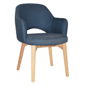 Bright Side Furniture Lex Cotton-Blend Dining Chairs with Ash Wood Legs